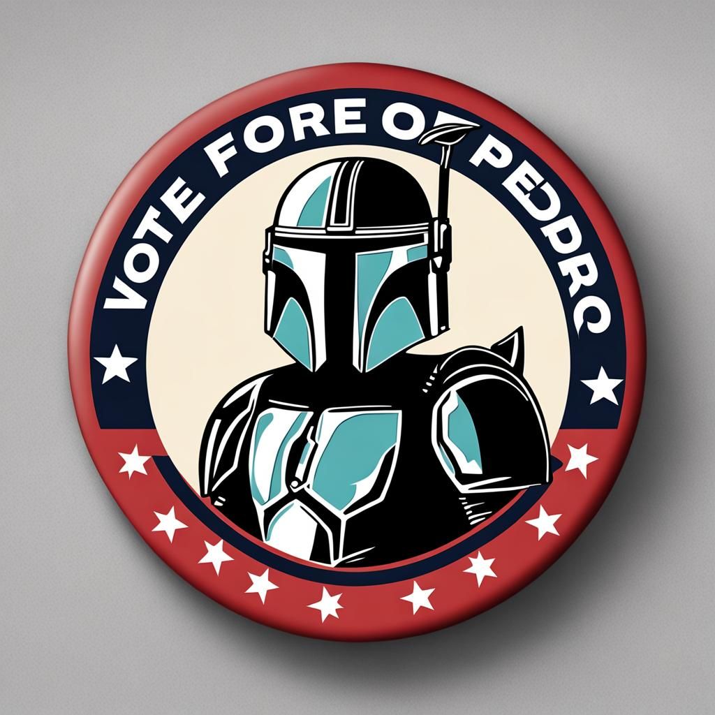Mandalorian "Vote for Pedro" Voting Button