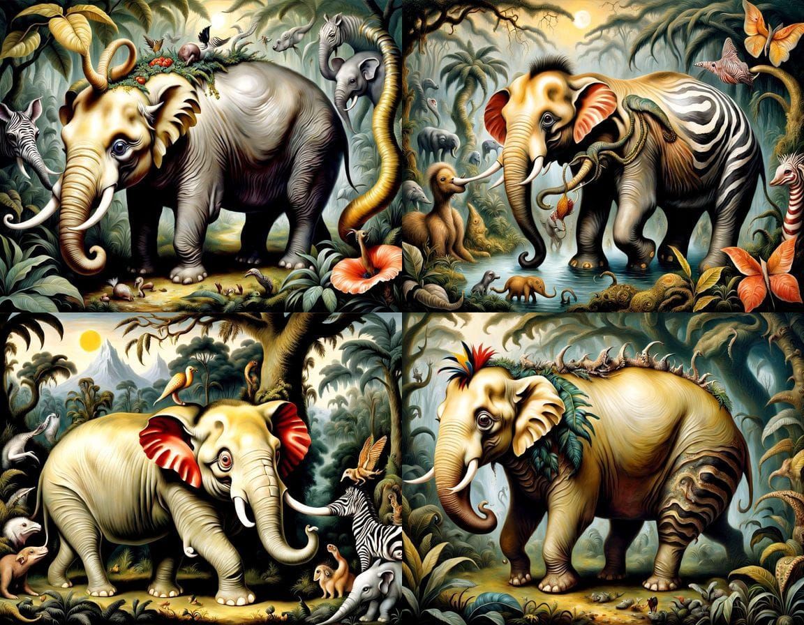 Ethereal Horror in a Tropical Nightmare, in the Style of Rom...