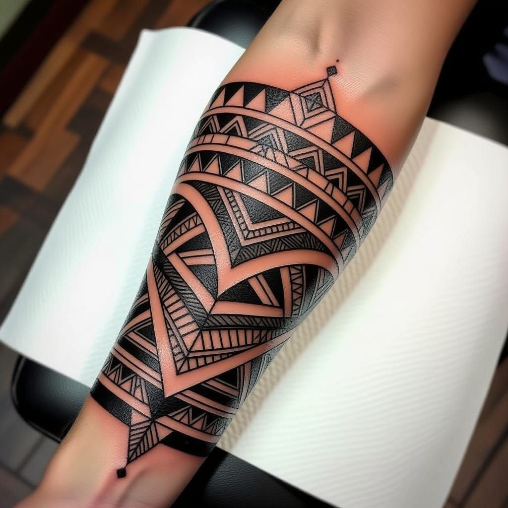 Hyper-Realistic Tribal Tattoo Design on Wrist
