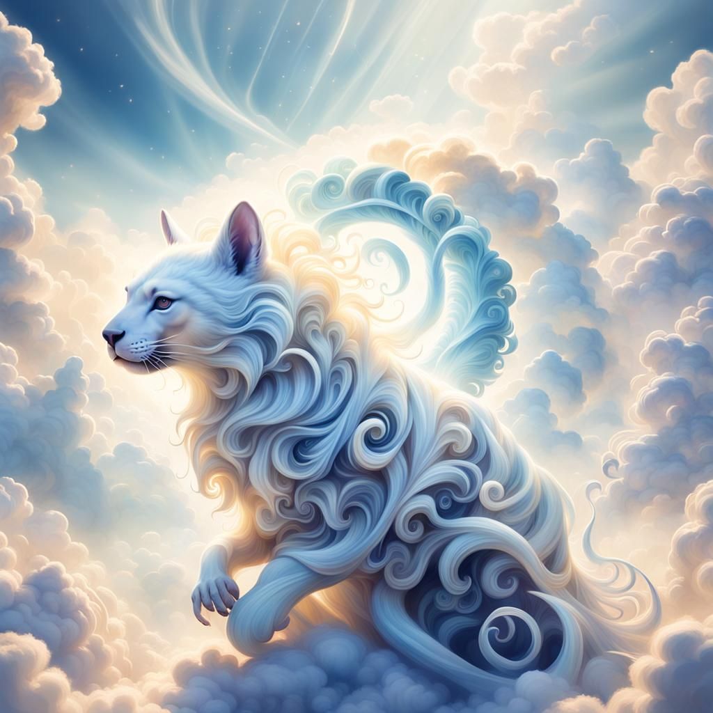 Ethereal Smoke Animals in Heavenly Light