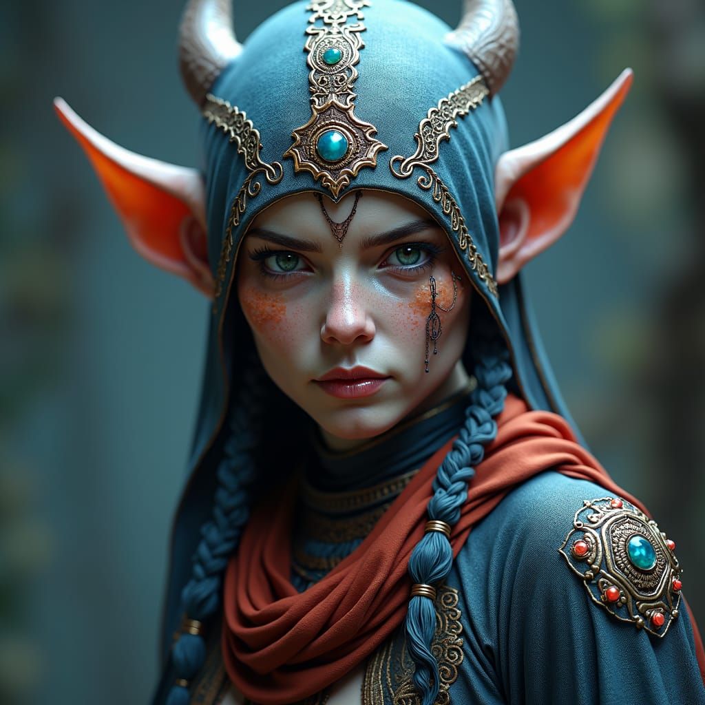 Detailed Githyanki Monk in Fantasy Concept Art Style