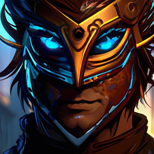 Jackass Masked Man Portrait in Hyperdetailed Style