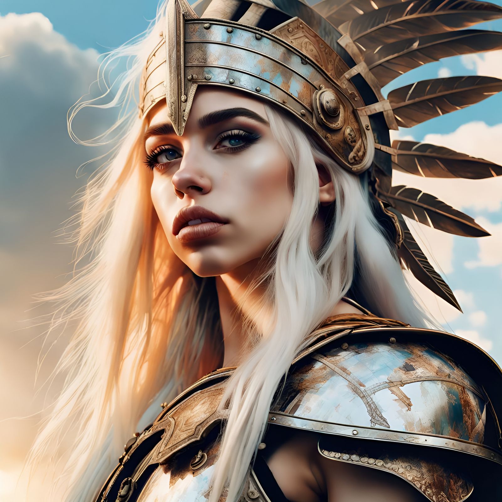Gladiator Warrior Portrait in Hyperrealistic Style