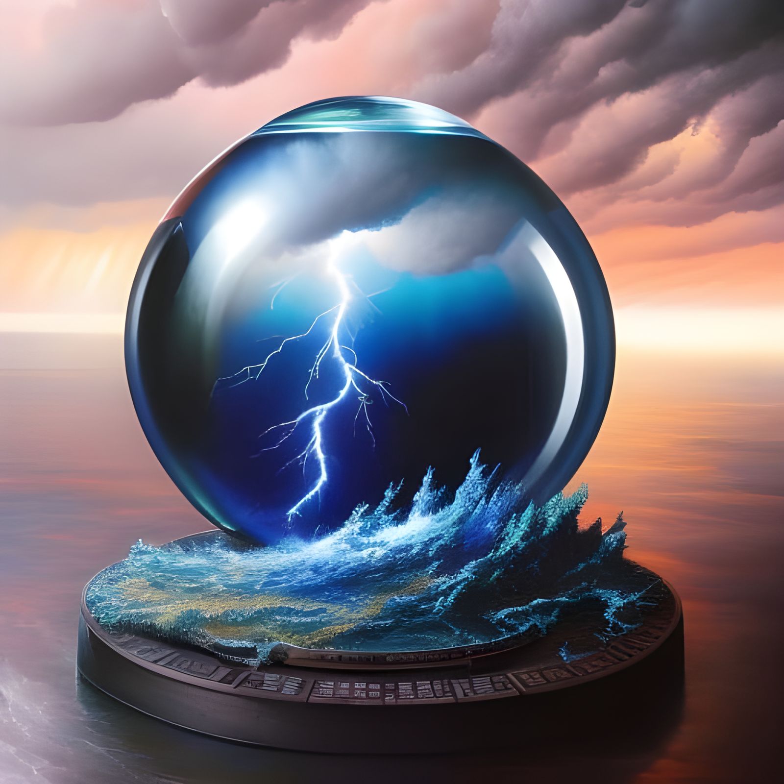 Stormy Demon Trapped: Acrylic Dutch Pour Oil Painting