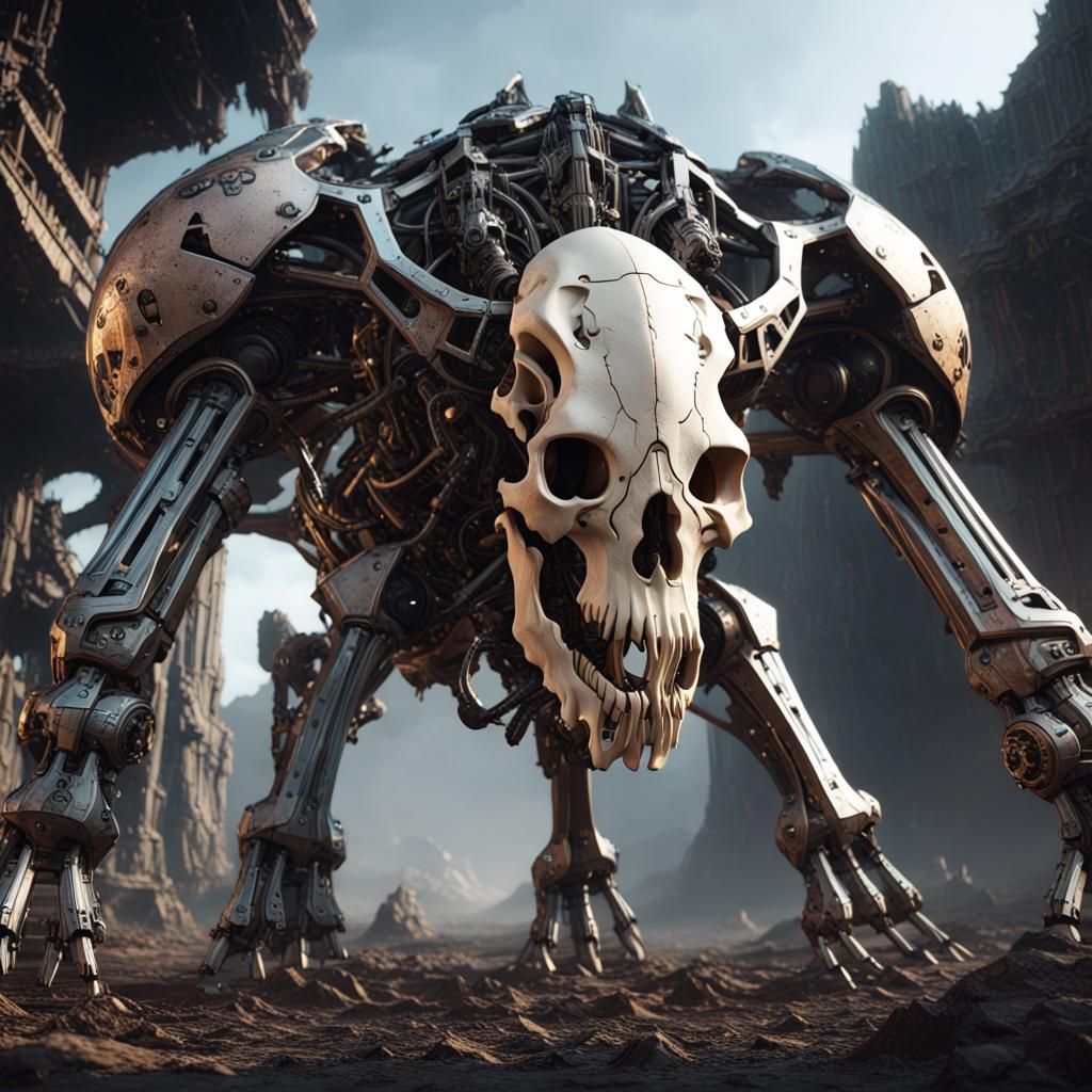 Futuristic Eldritch Abomination with Horse Skull