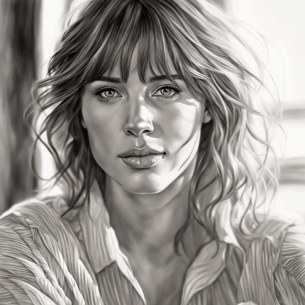 Sophie Marceau Portrait in Warm, Earthy Tones