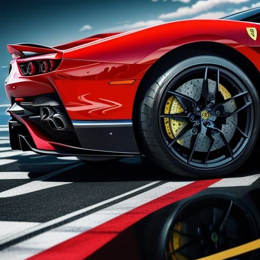 Sophie Rain and Ferrari in Hyper-Realistic Digital Art