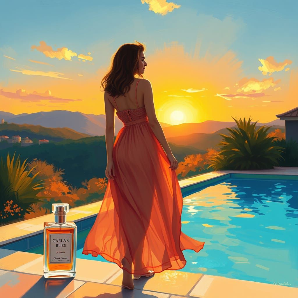 Impressionist Woman in Serene Summer Landscape