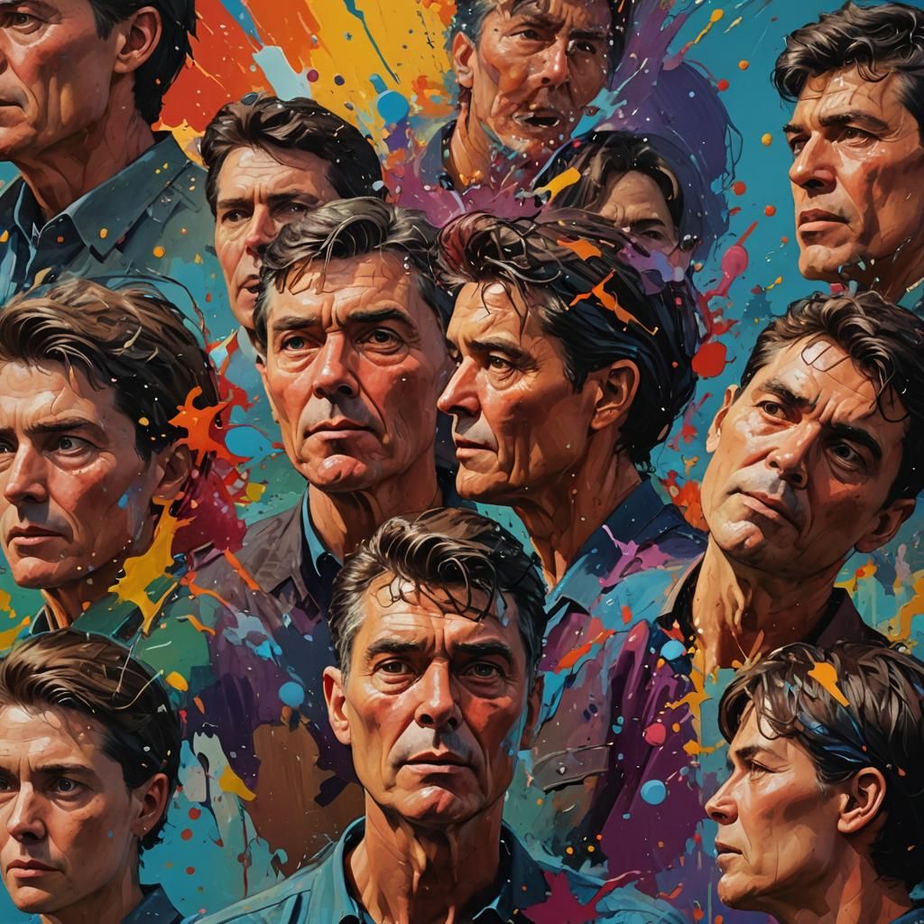 Hyperrealistic Talking Heads Splash Art