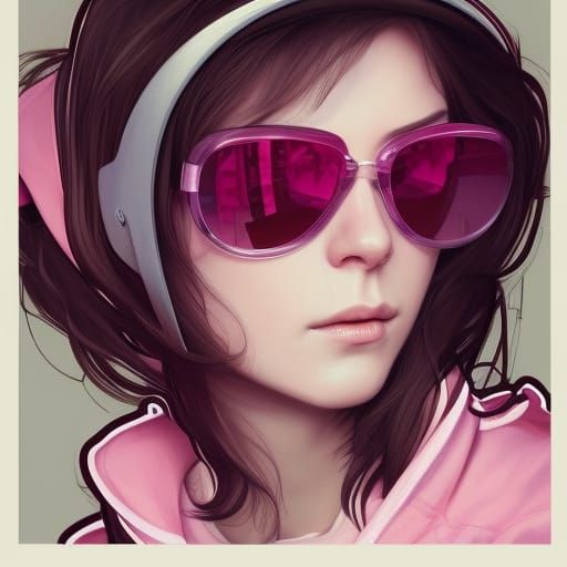 Woman with Cat Ears in Hyperdetailed Portrait