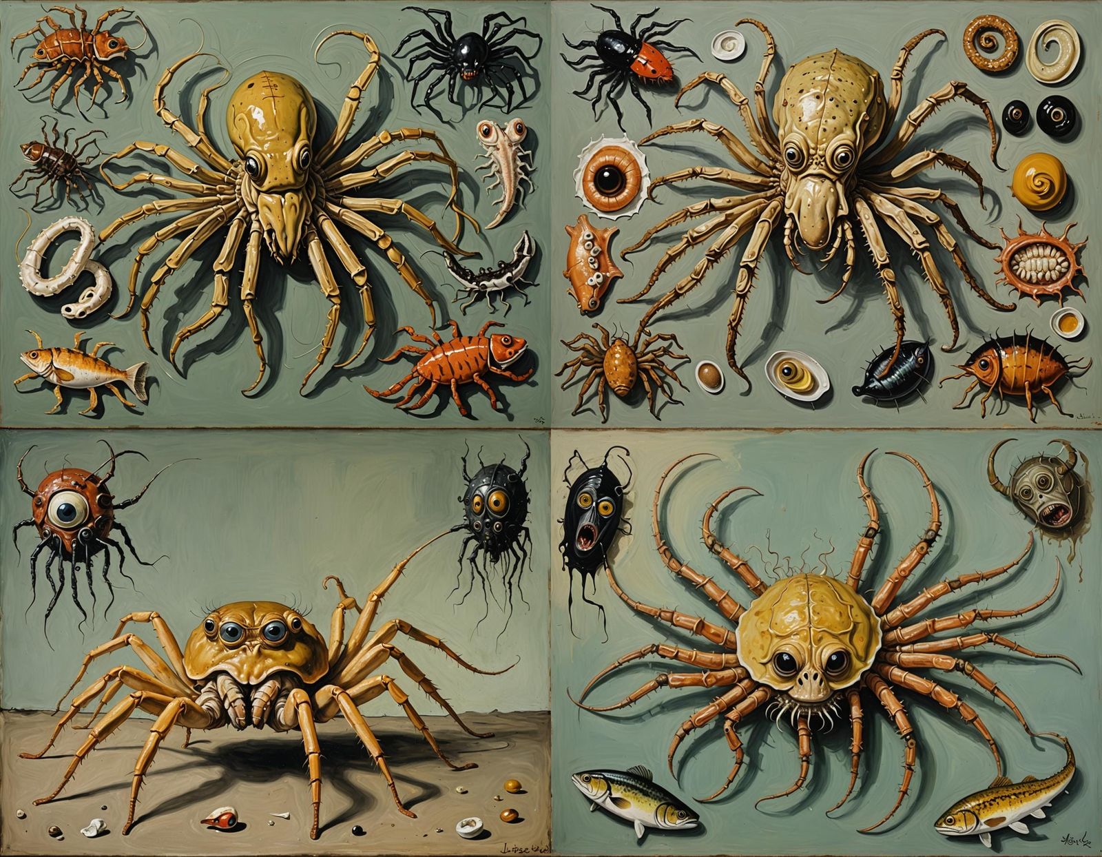 Surreal Hybrid Creature in Oil Painting Style