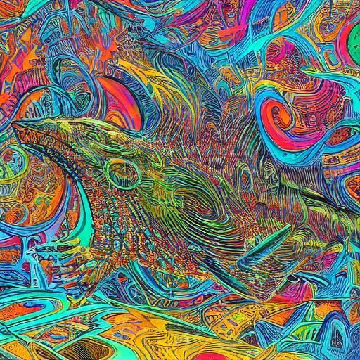 Seal, Dog, Human, Shark Hybrid in Cityscape