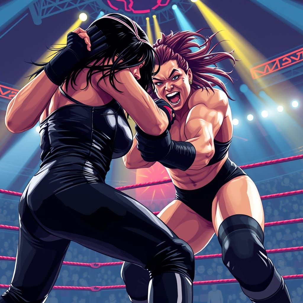 Roxanne Perez Delivers Clothesline in Graphic Style