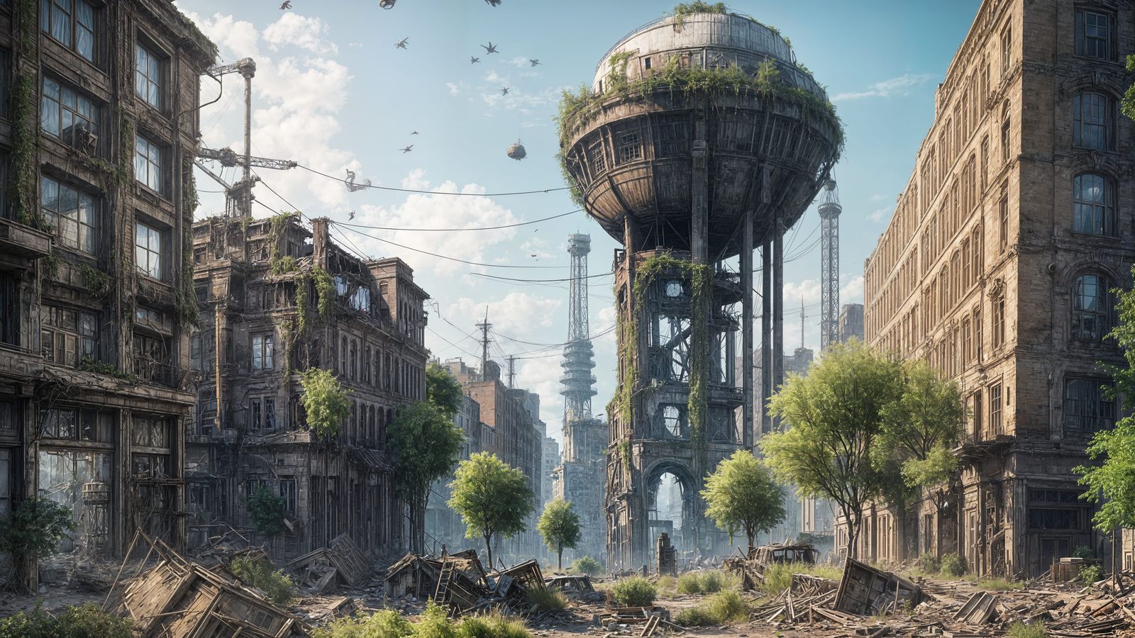 Post-Apocalyptic Mannheim: Ruined City Center in 3D