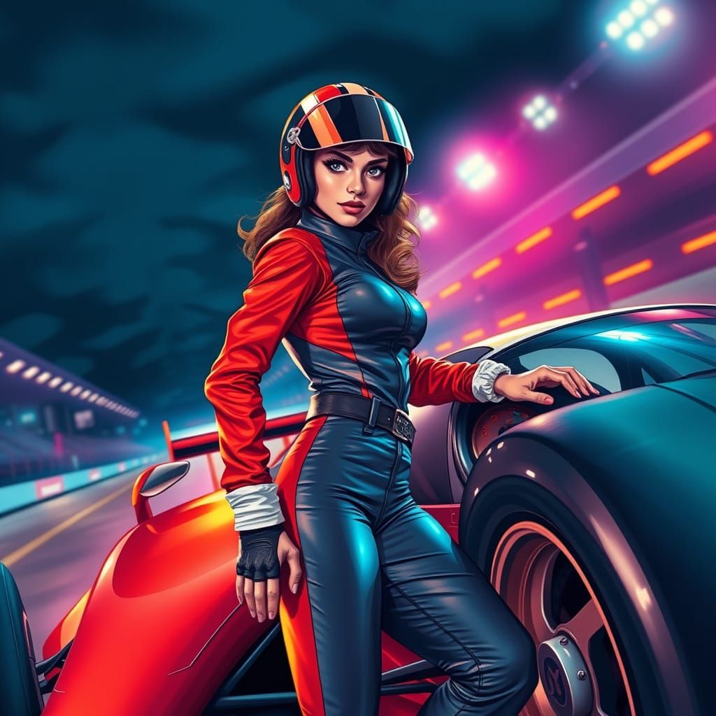 Racing Diva in High-Octane Action