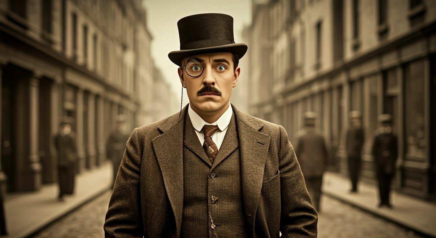 Dapper Gentleman in Comedic Pose