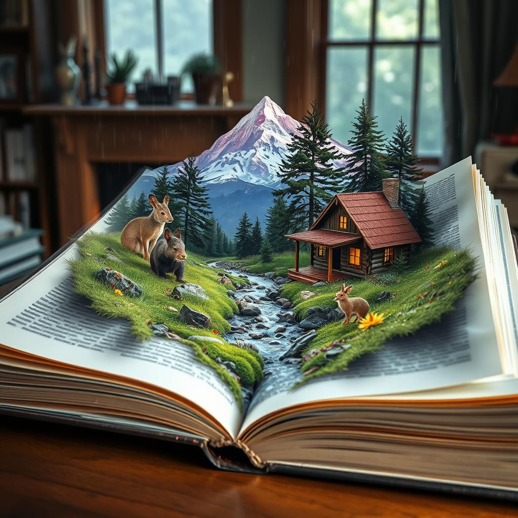 Surreal Books Open to Cosmic Worlds