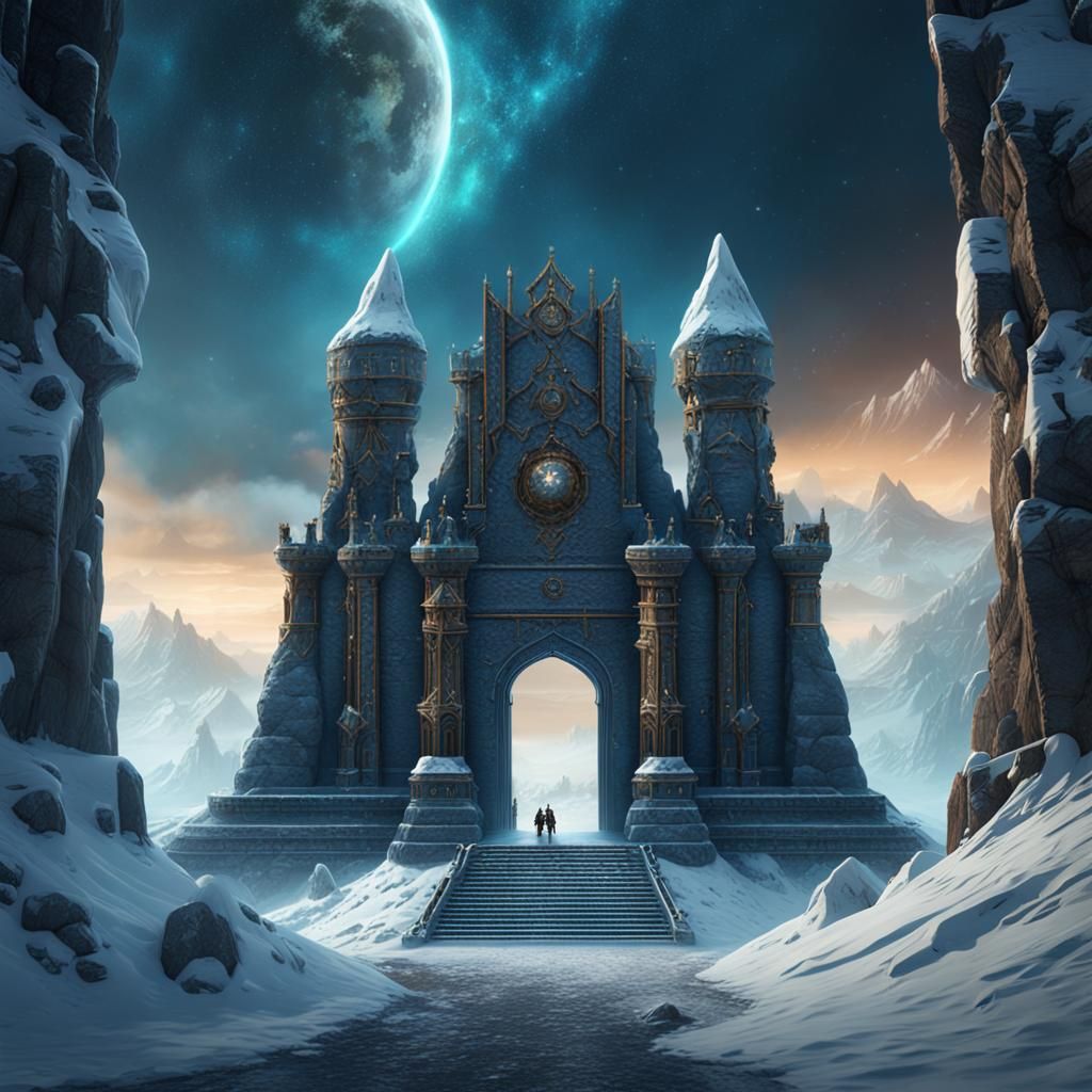 Arctic Gateway to Endless Void: Detailed Matte Painting