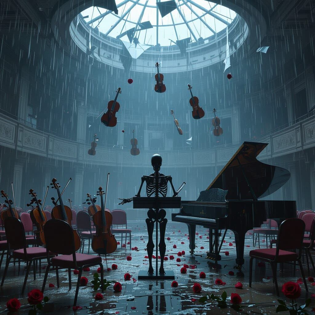 Ghost Orchestra's Haunting Performance in Dystopian Ruins