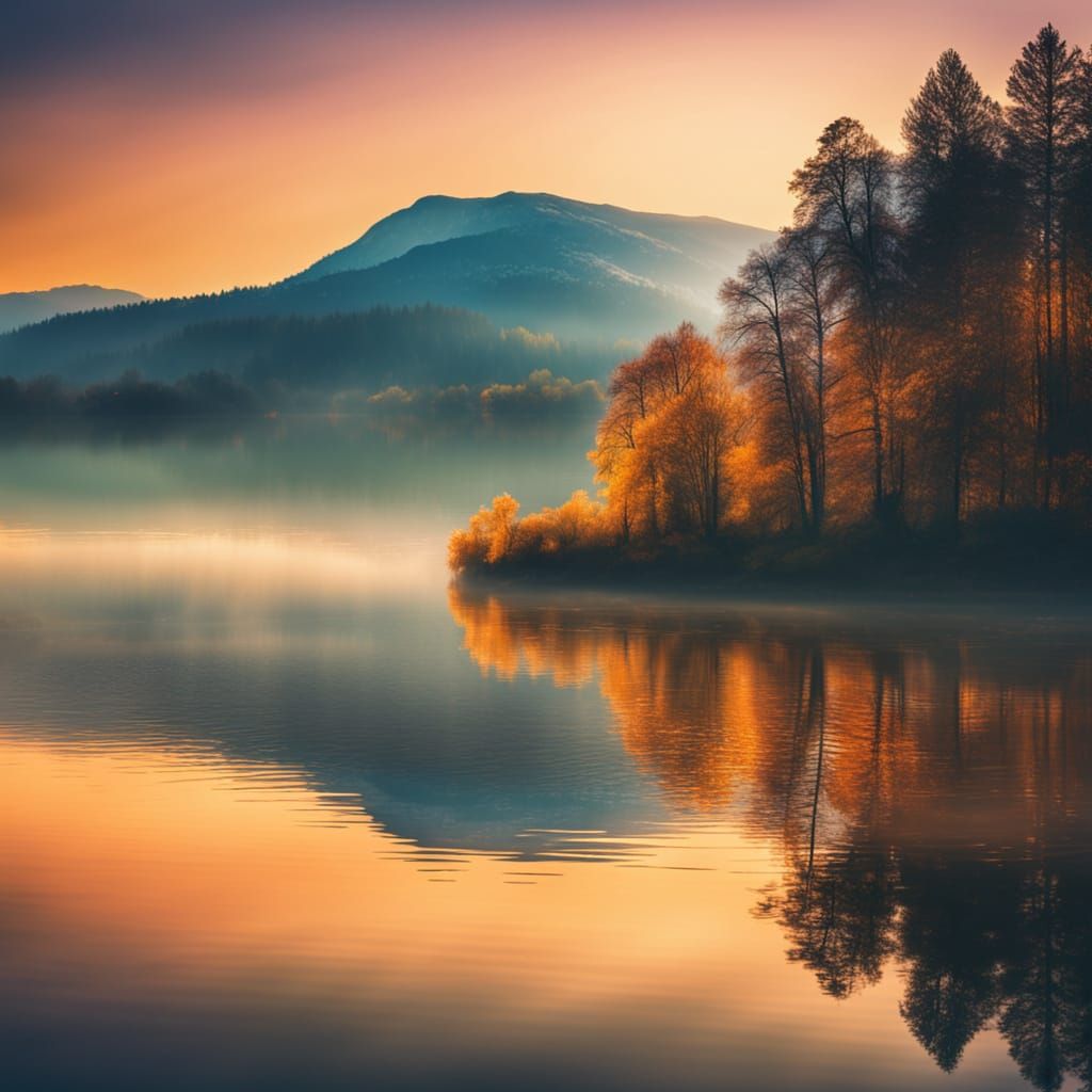 Sunlit Lake: Landscape Photography at Golden Hour