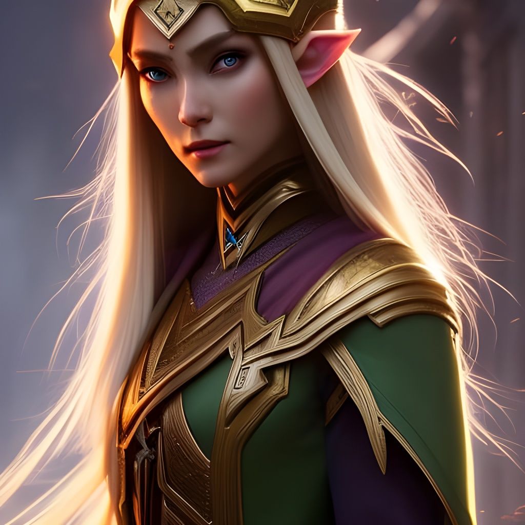 High Elf Portrait in Digital Art Style