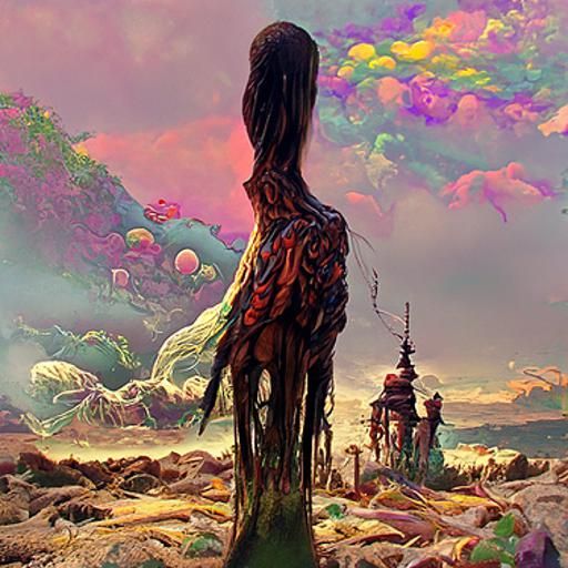 Psychedelic Otherworldly Vista in Digital Surrealism