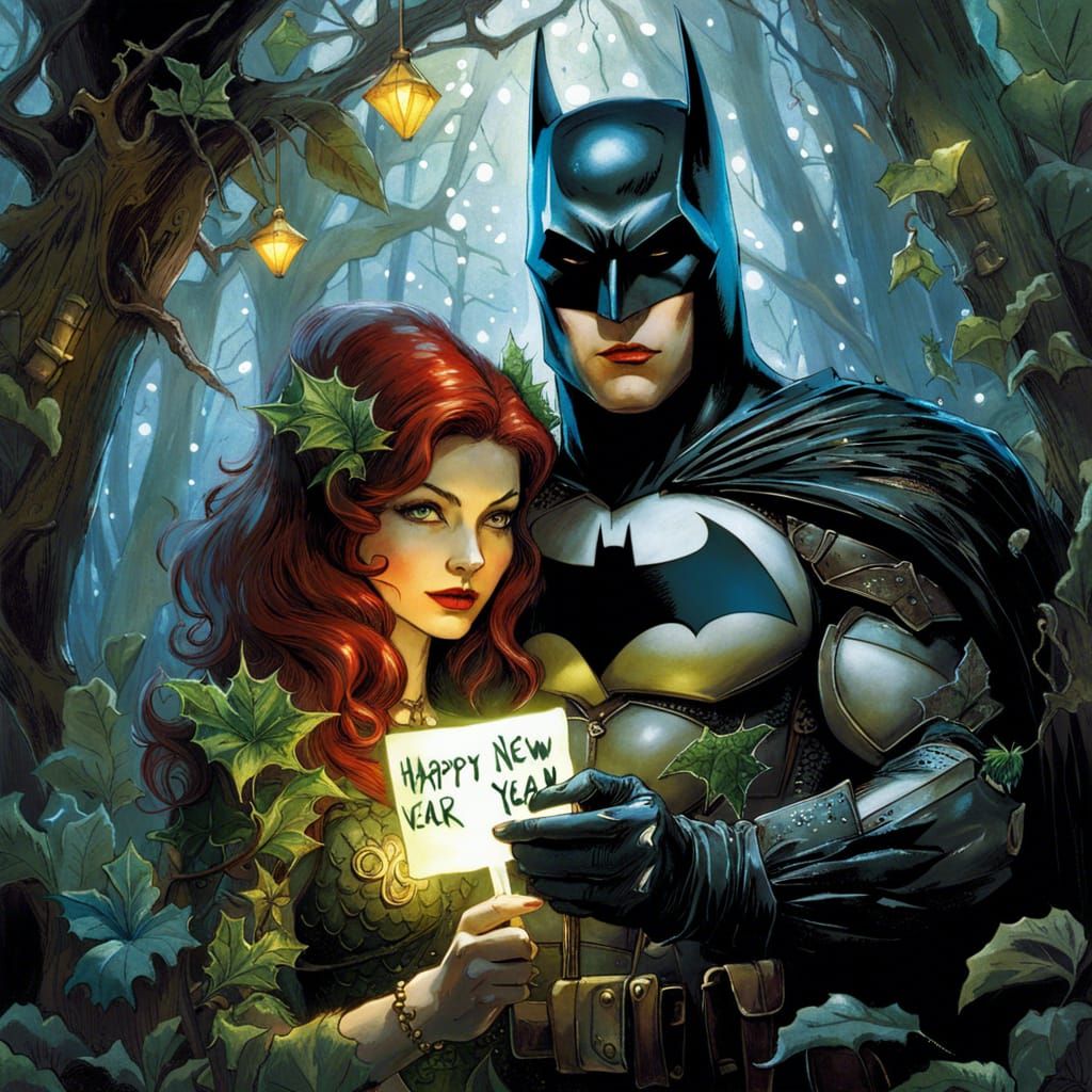 Batman and Poison Ivy Celebrate New Year