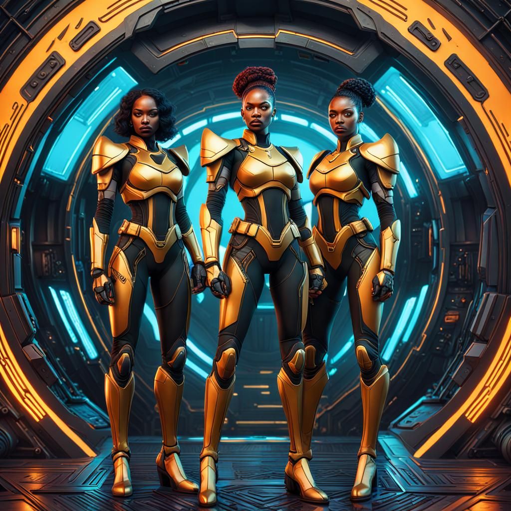 Retro Sci-Fi Fighters in Geometric Pop Art Style