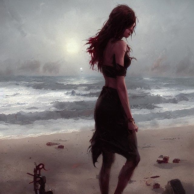 Sinister Hellish Beach Landscape