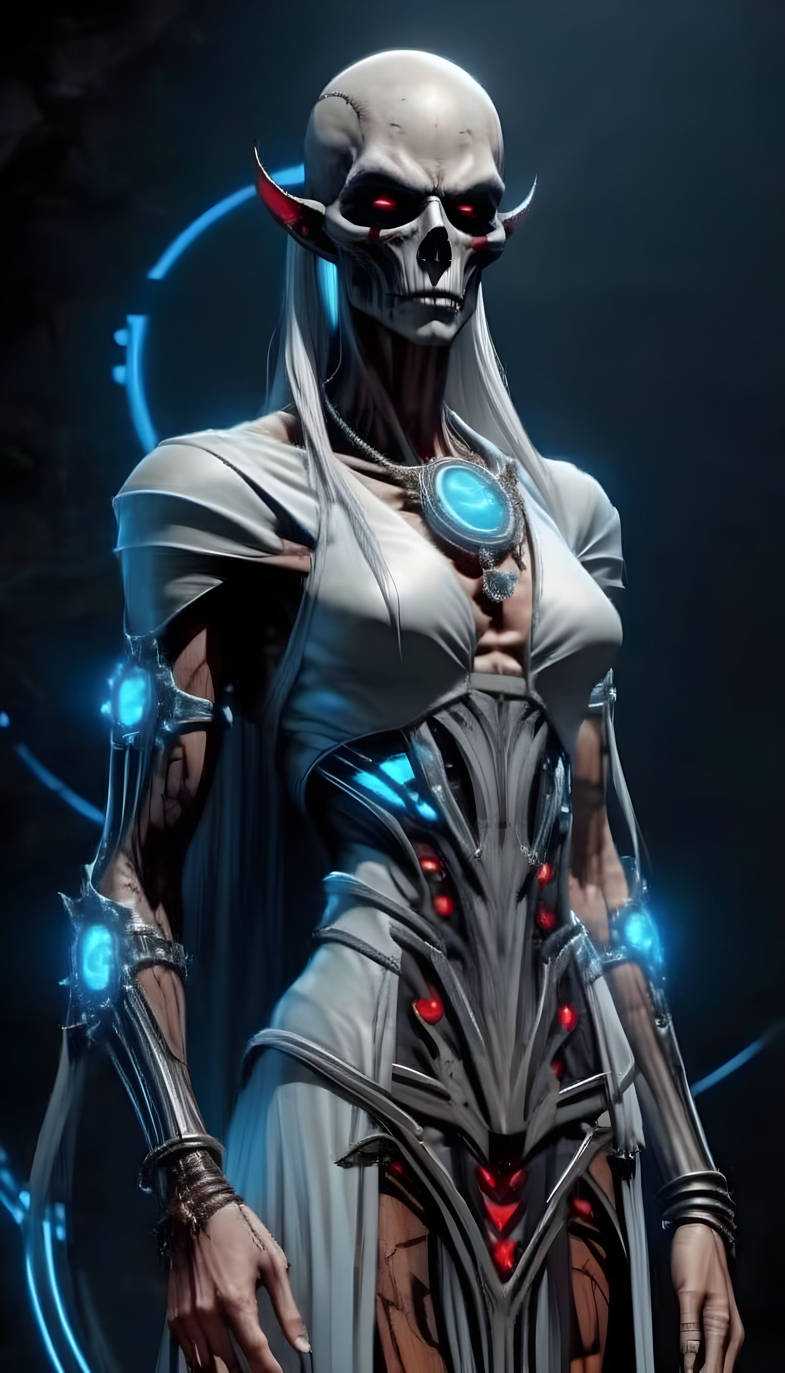 Hyper Realistic Alien Goddess in Futuristic Attire