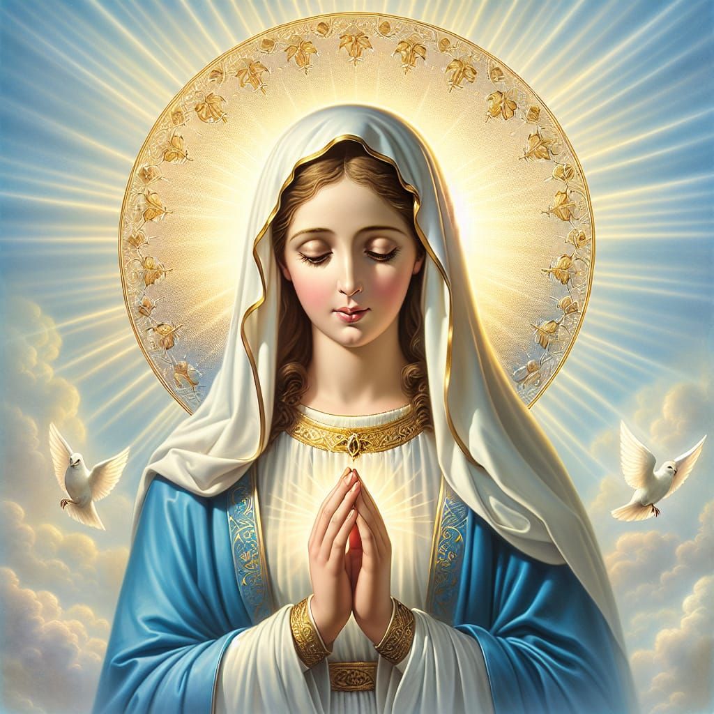 Holy Mary: Reverent Depiction of Catholic Faith