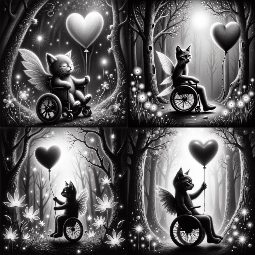 Majestic Black-and-Silver Tabby Cat Soars in a Sunlit Forest