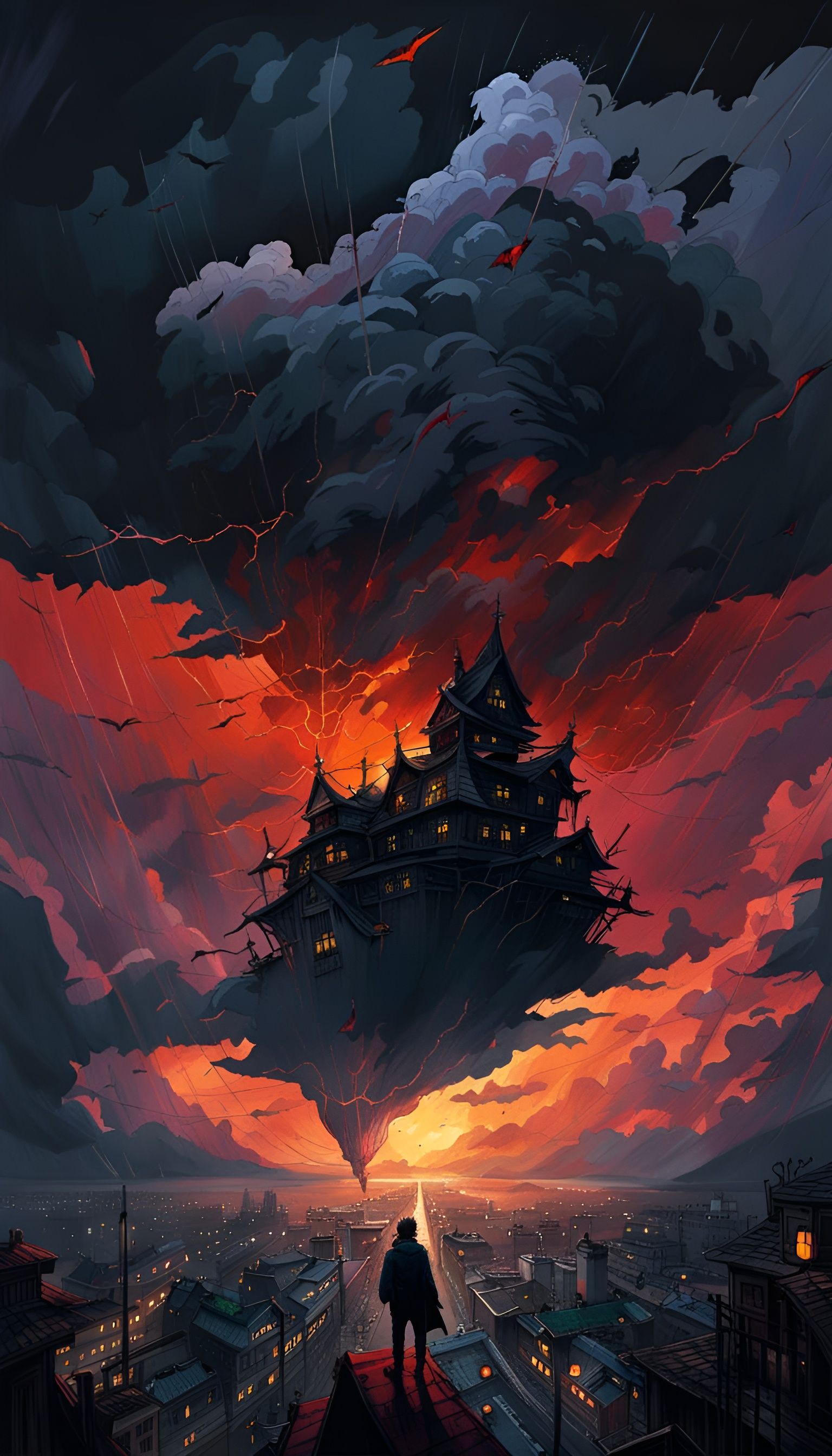 Sinister Storm with Lightning Digital Illustration