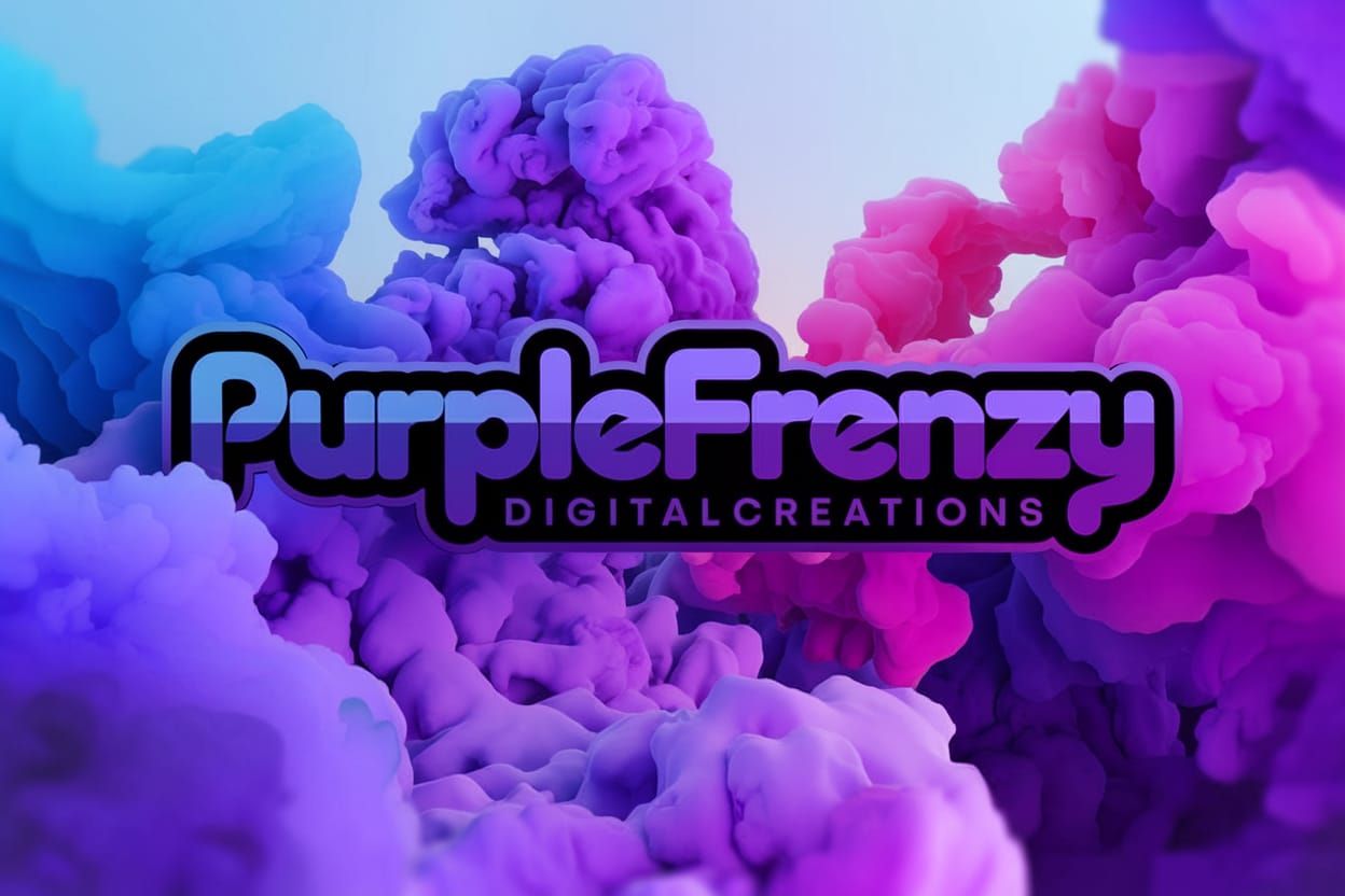 Surreal 3D Text Render with Purple Gradient and Smoke