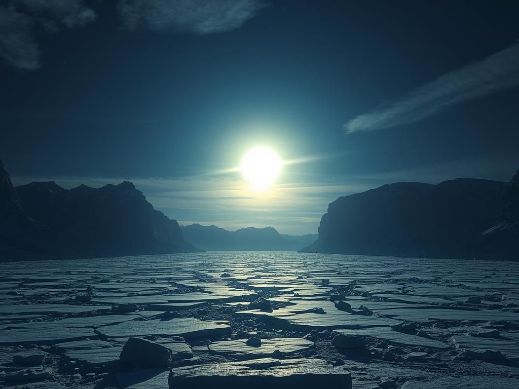 Ice Age Earth Lit by the Sun