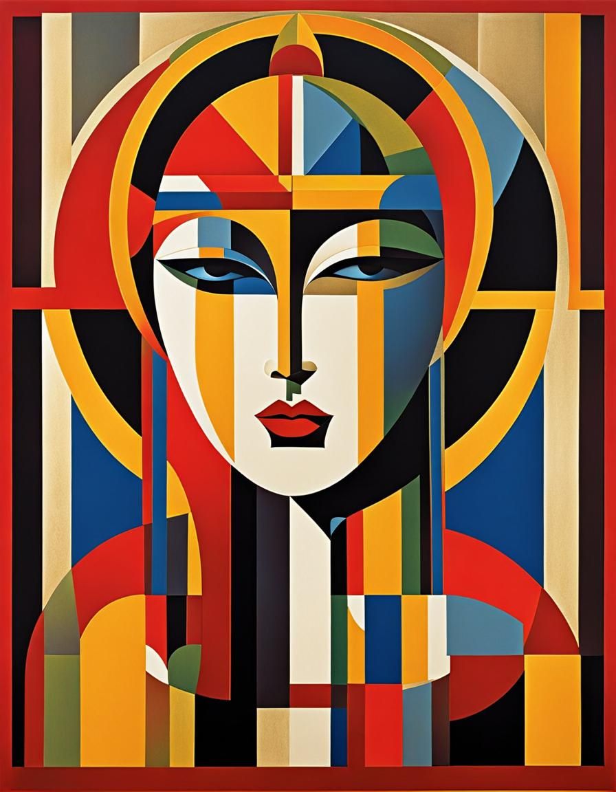 Pop Art Fabric Print with Abstract Woman