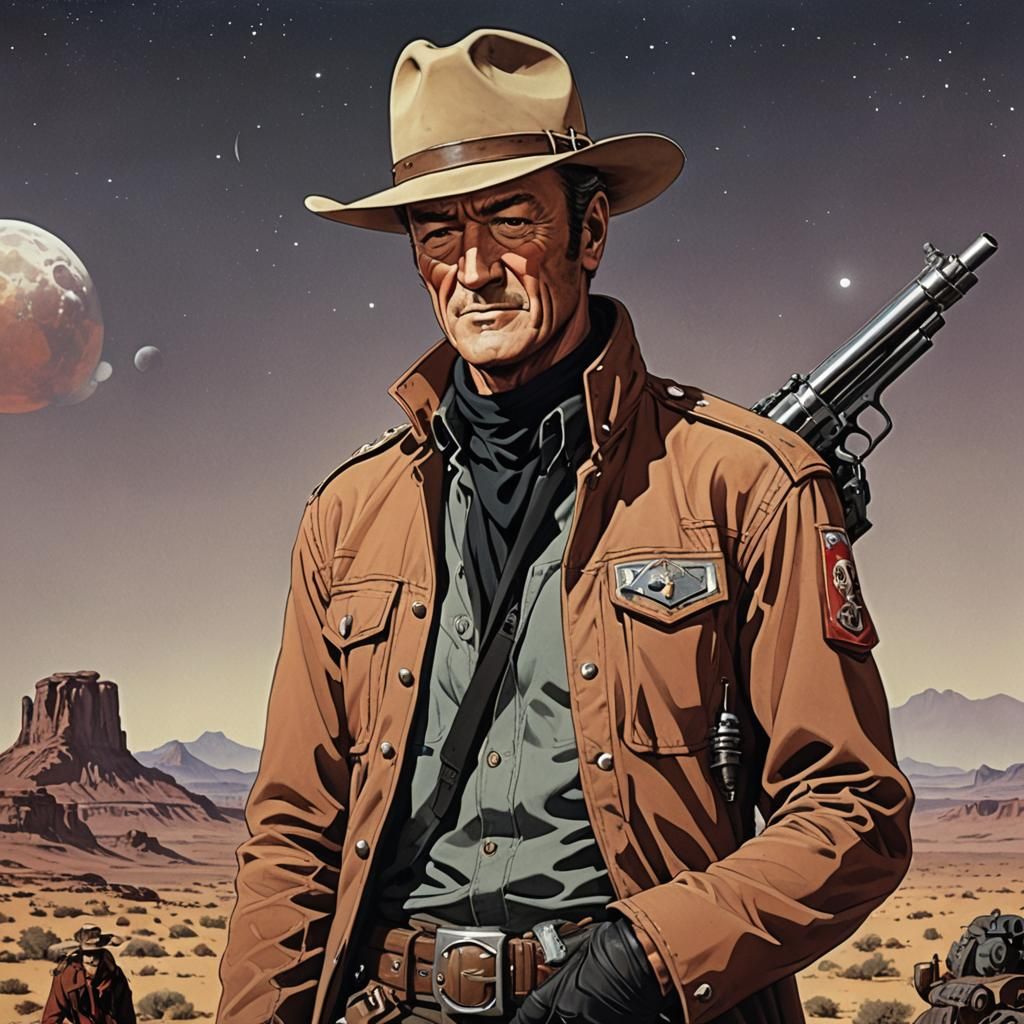 John Wayne as Anime Space Cowboy