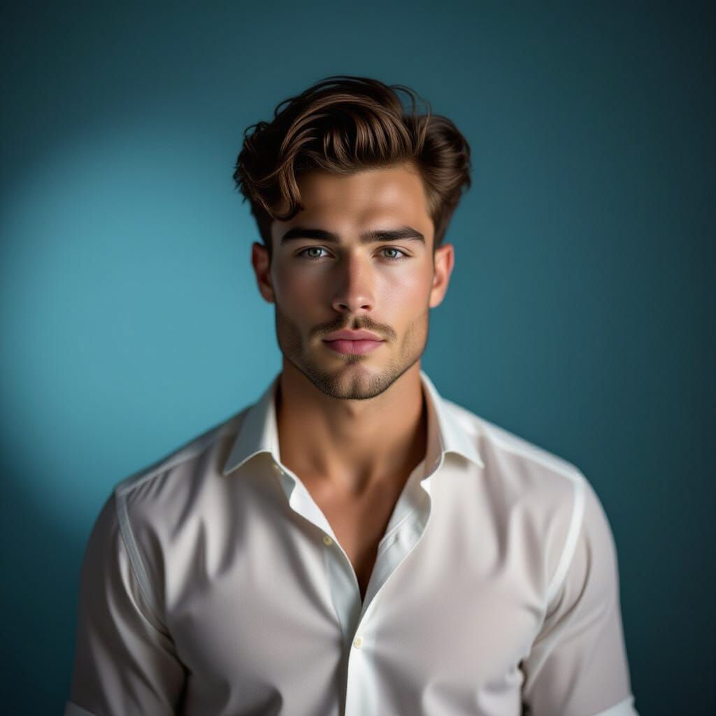 Dramatic Studio Portrait of Ethan in Classic Hollywood Style
