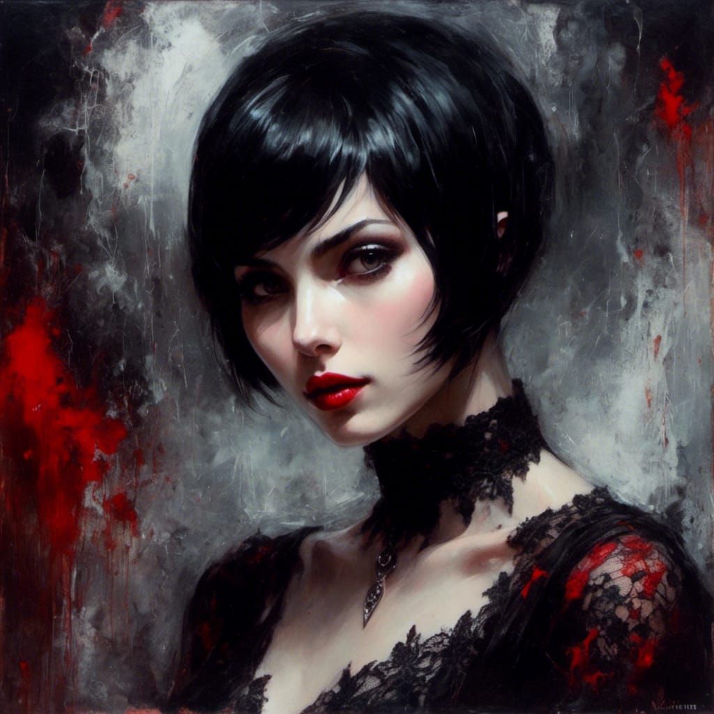 Ethereal Gothic Portrait of Syrian Woman