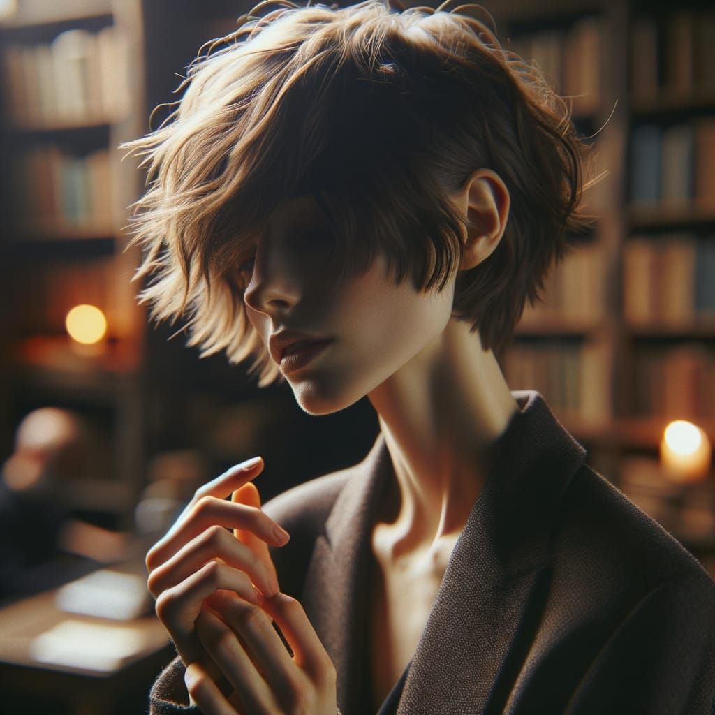 Documentary Portrait with Imperfect Skin and Asymmetrical Ha...