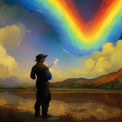 Van Gogh Style Rainbow Painting