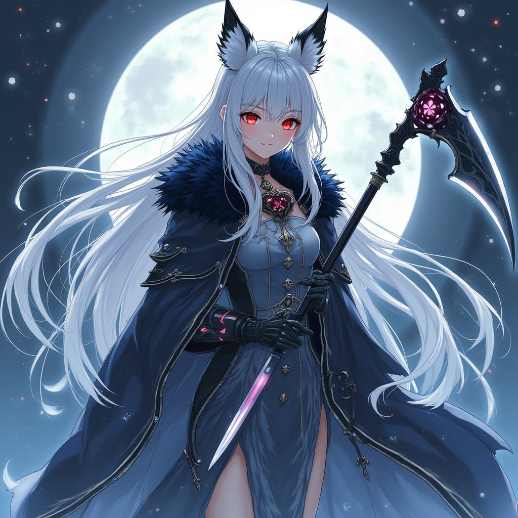 Majestic Vampire Winter Elf Hybrid with Ethereal Aura and El...