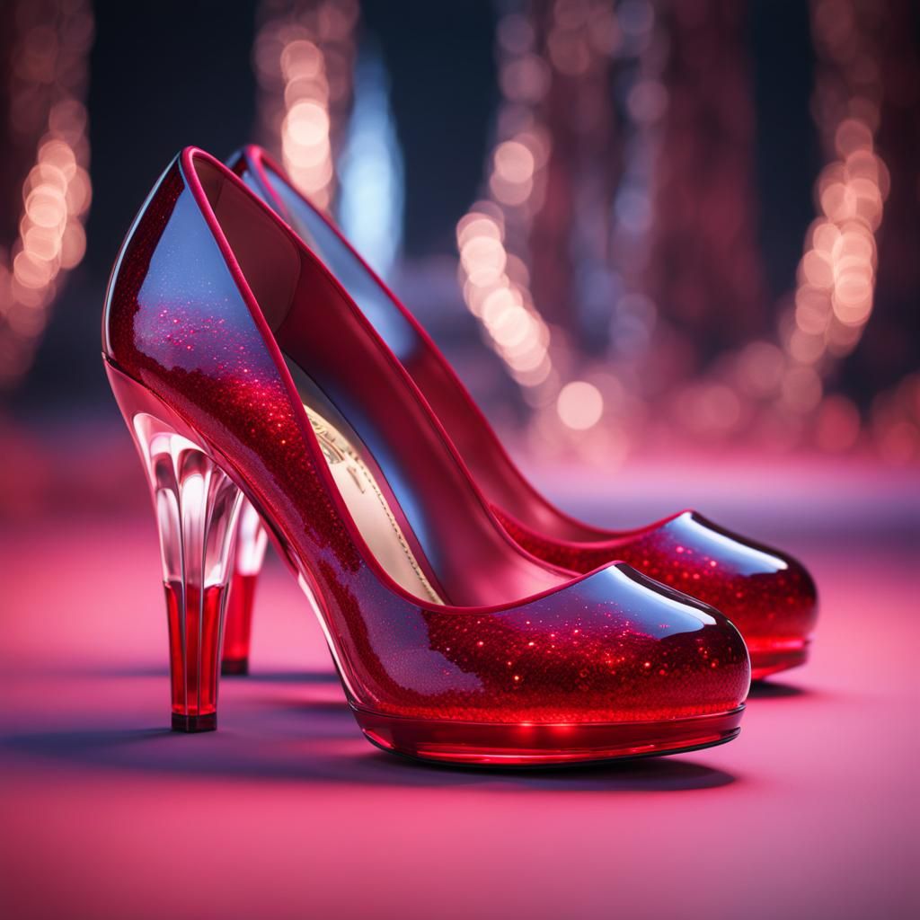 Crystalline Ruby Red Glass Slippers