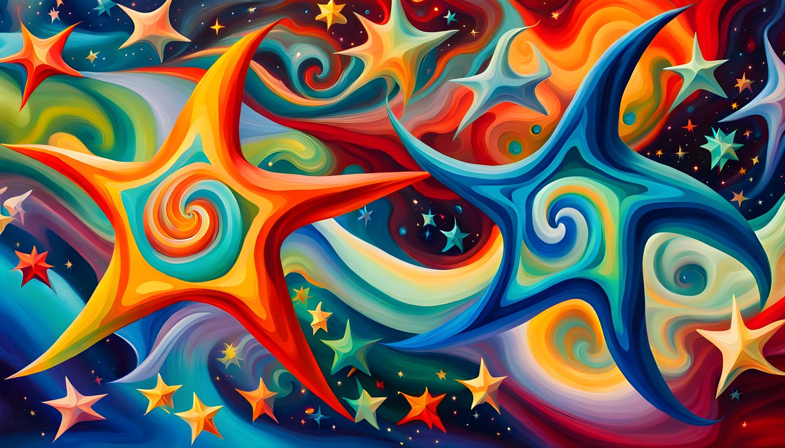 Celestial Star Cluster Formation as Impasto Oil Painting