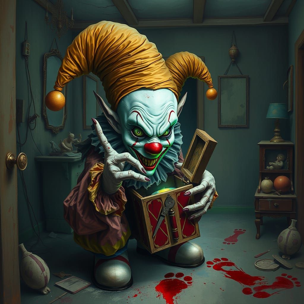 Creepy Clown in Forgotten Playroom