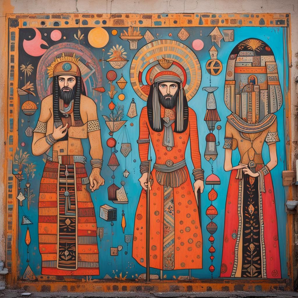 maximalist, street art, Coptic art