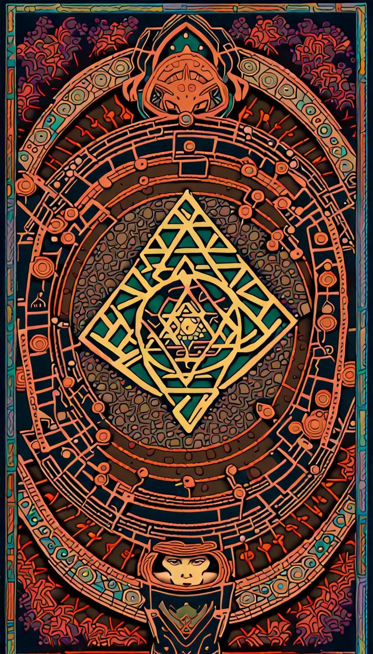 Psychedelic 3D Sri Yantra Mandala Art