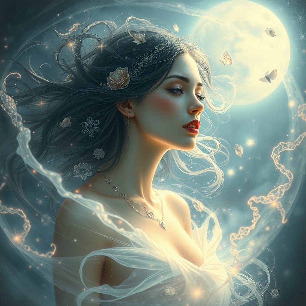 Luminous Figure in Ethereal Aura