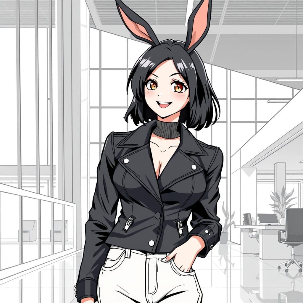 Vintage Chic Office Rebel in Black and White