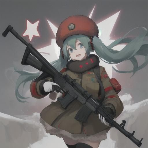 Hatsune Miku in Soviet Army Uniform